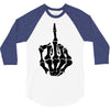 middle finger skeleton bone skull grafitti art 3/4 Sleeve Shirt