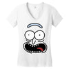pickle rick face Women's V-Neck T-Shirt