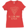all i care about is pizza Ladies Fitted T-Shirt