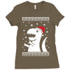 big trex santa ugly christmas Ladies Fitted T-Shirt