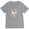 flying rainbow skull island V-Neck Tee