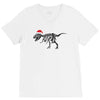 t rex skeleton santa claus V-Neck Tee