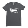 married since 2015   mens funny wedding marriage Ladies Fitted T-Shirt
