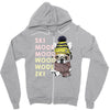 ski mood french bulldog Zipper Hoodie