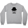 hat wayfarer glasses funny moustache hipster funny geek light tee shir Crewneck Sweatshirt