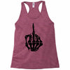 middle finger skeleton bone skull grafitti art Racerback Tank