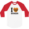 i love burger 3/4 Sleeve Shirt