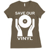 save our vinyl dj club Ladies Fitted T-Shirt