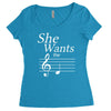 she wants the d black Women's Triblend Scoop T-shirt