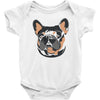 blue and tan frenchie Baby Bodysuit