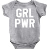 girl power white logo Baby Bodysuit
