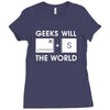 geeks will save the world mac version (2) Ladies Fitted T-Shirt