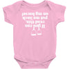 if you can read this put me back on my horse Baby Onesie