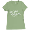 get your geek on white type tee Ladies Fitted T-Shirt