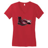 red doc marten skinhead boots, ideal birthday present or gift Women's V-Neck T-Shirt