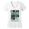 i wear emerald green for liver cancer awareness Women's V-Neck T-Shirt