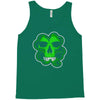 celtic green clover skull patch, irish biker patches Tank Top