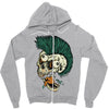skull punk style Zipper Hoodie