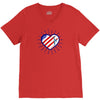 heart us flag 4th july fredom america usa V-Neck Tee