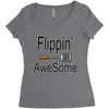 flippin awesome cooking greeting Women's Triblend Scoop T-shirt