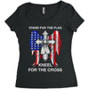stand for the flag kneel for the cross Women's Triblend Scoop T-shirt