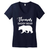 Daddy Bear - Baby Bear Custom Name Women's V-Neck T-Shirt