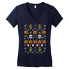 happy halloween ugly christmas sweater Women's V-Neck T-Shirt