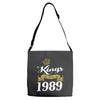 kings are born in 1989 Adjustable Strap Totes