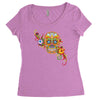 women's sugar skull purple Women's Triblend Scoop T-shirt