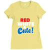 red white and cute Ladies Fitted T-Shirt