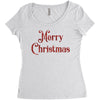 merry christmas red glitter Women's Triblend Scoop T-shirt