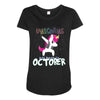 october born unicorns Maternity Scoop Neck T-shirt