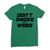 don't smoke shit weed Ladies Fitted T-Shirt