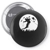 skiier moon moonlight silhouett Pin-back button