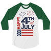 happy 4th of july 3/4 Sleeve Shirt