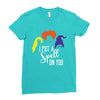 spell on you white letter Ladies Fitted T-Shirt