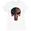 skull us flag Ladies Fitted T-Shirt