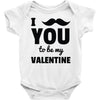 i moustache you to be my valentine Baby Onesie