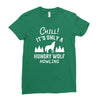 chill hungry wolf Ladies Fitted T-Shirt