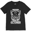 Never Underestimate Dog Rescuer Who Was Born October V-Neck Tee