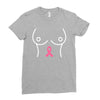breast with pink ribbon Ladies Fitted T-Shirt