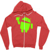 android eats apple Zipper Hoodie