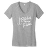 fishing girls! Women's V-Neck T-Shirt