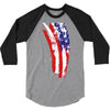 july 4th flag 3/4 Sleeve Shirt