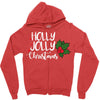 holly jolly christmas Zipper Hoodie