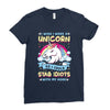 I Wish I Were a Unicorn So I Could Stab Idiots with My Head Ladies Fitted T-Shirt