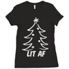 lit af christmas tree Ladies Fitted T-Shirt