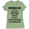 Super November Girl Ladies Fitted T-Shirt