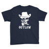 outlaw cow boy motor bike Youth Tee