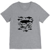 shark chart light blue t shirt V-Neck Tee